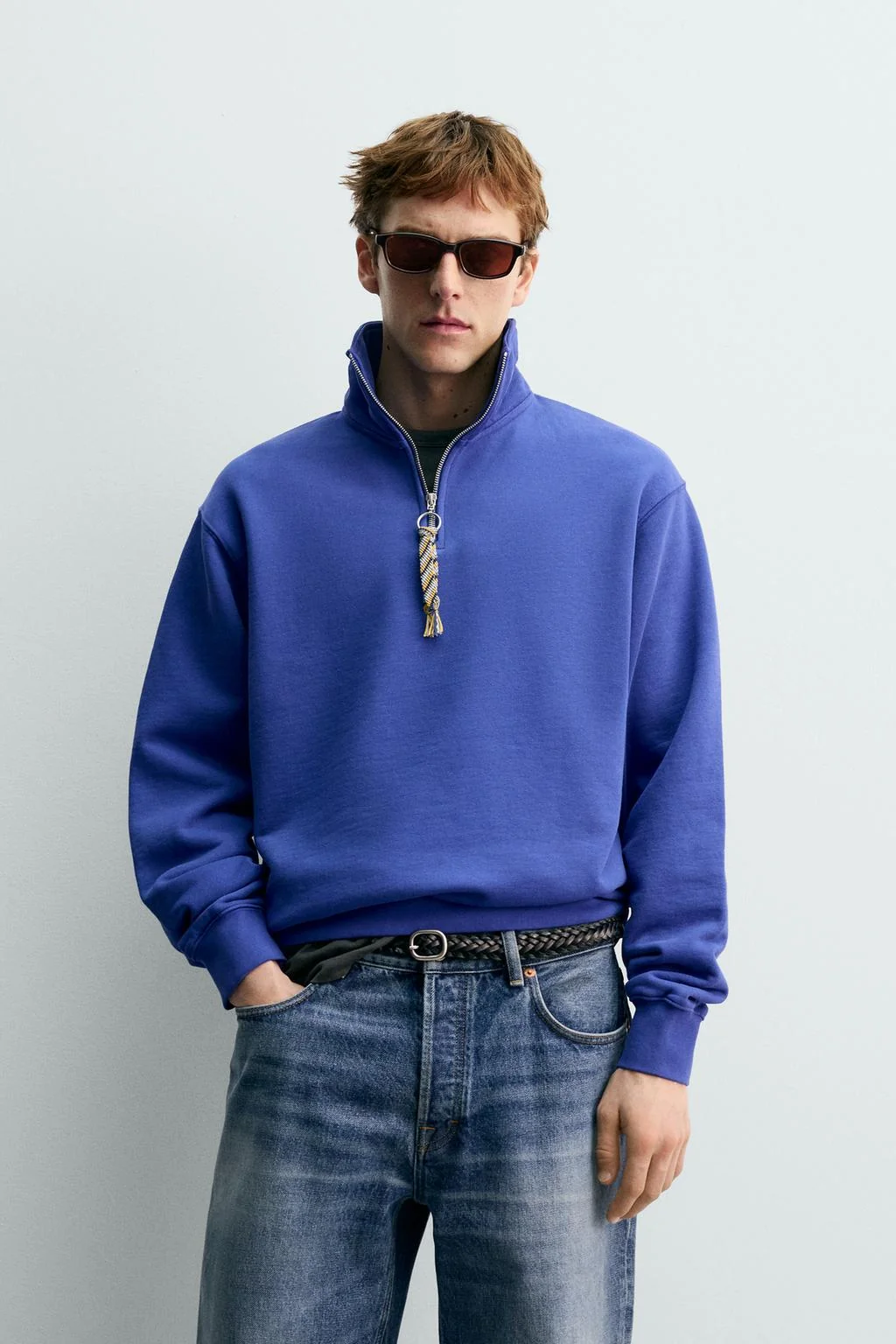 Свитшот AARON LEVINE X ZARA с четвертью застежки и деталями из ленты