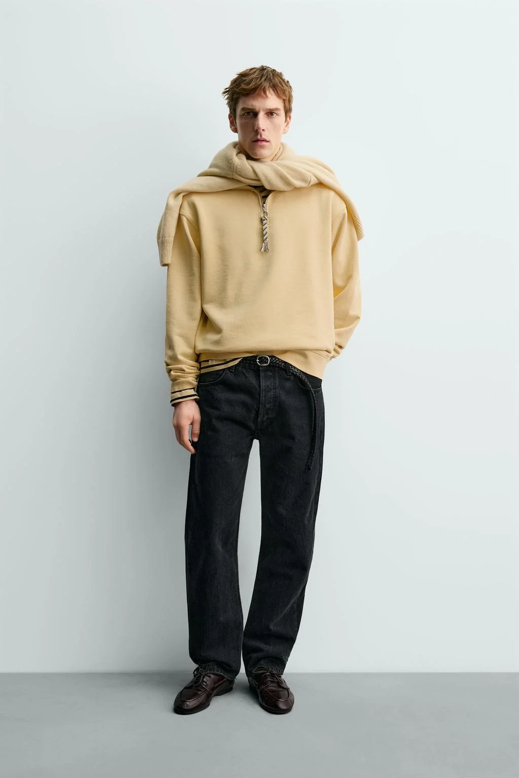 Свитшот AARON LEVINE X ZARA с четвертью застежки и деталями из ленты