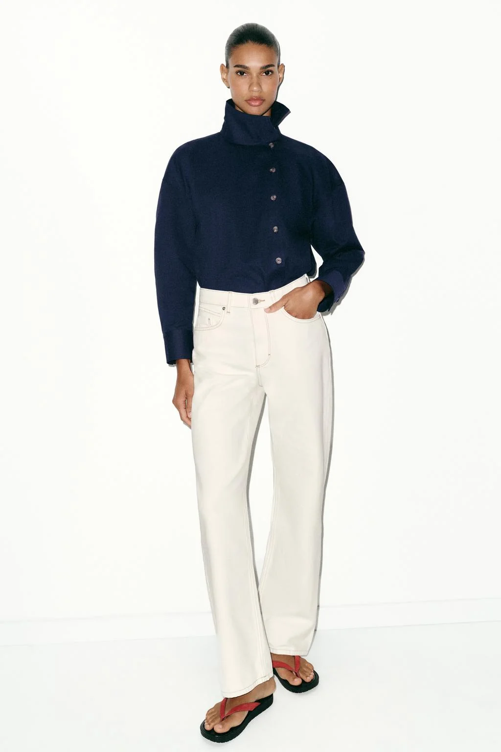 Джинсы Z.03 прямые с высокой посадкой длинной длины