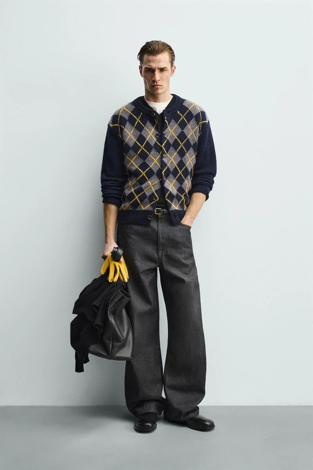 Кардиган из шерстяной смеси в аргайл — Кардиганы