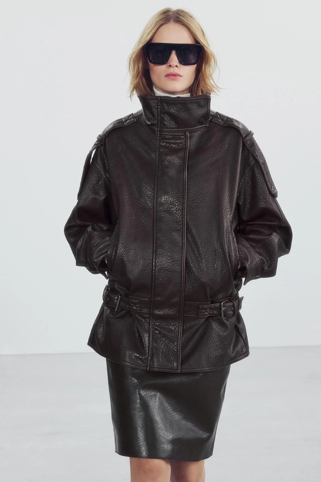 Куртка-косуха из кожзаменителя ZW Collection