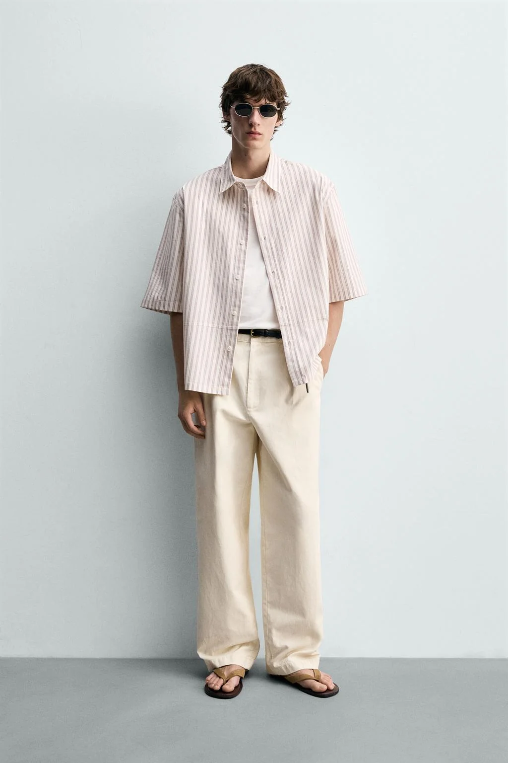 Рубашка свободного кроя в полоску