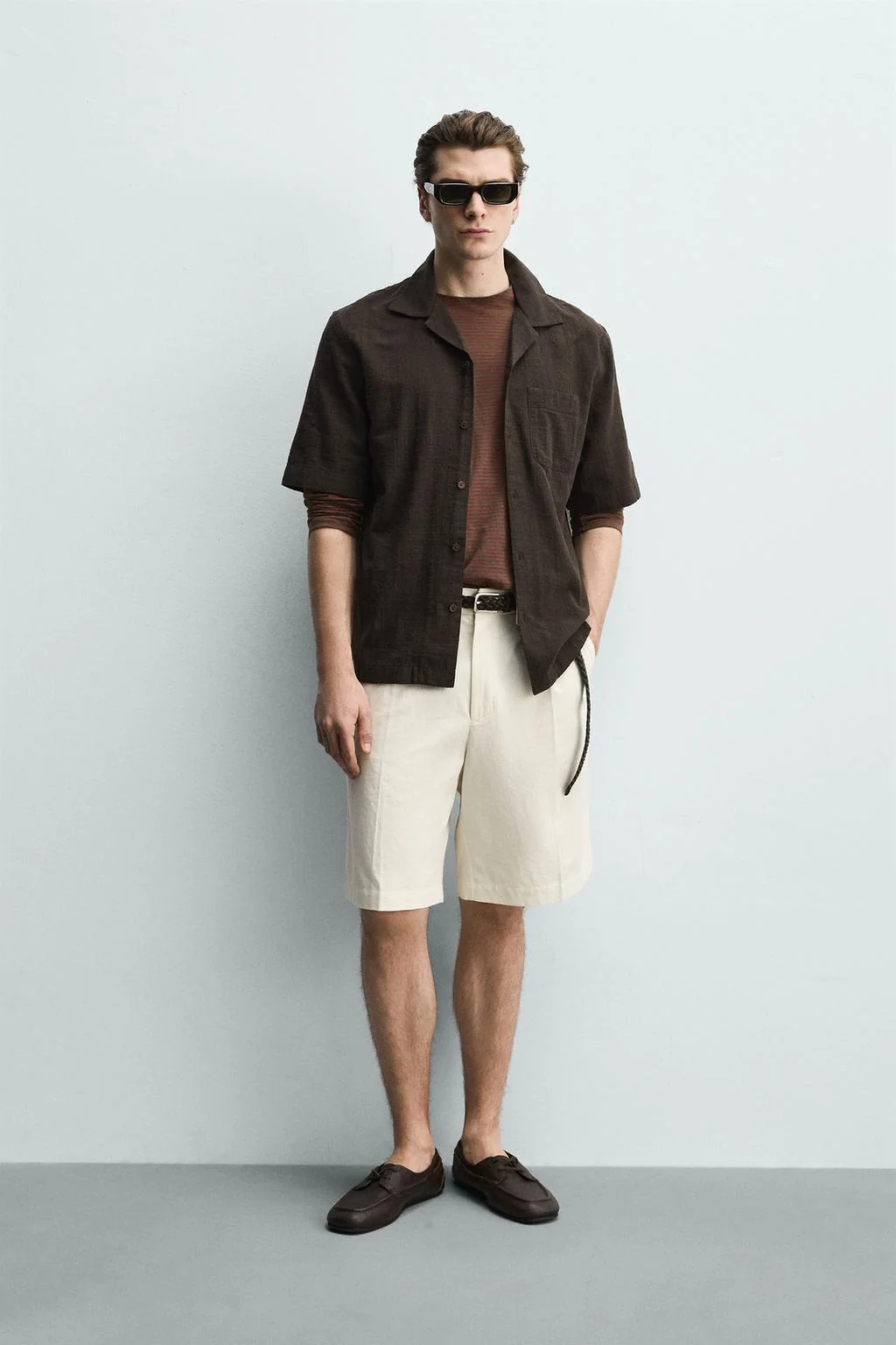 Рубашка обычного кроя с текстурой