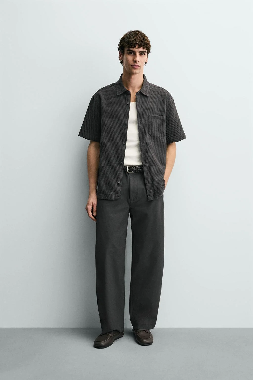 Рубашка с текстурой и карманом