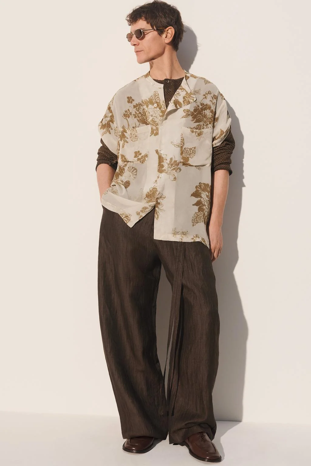 Рубашка с жидким цветочным принтом — Зара Студио Коллекция