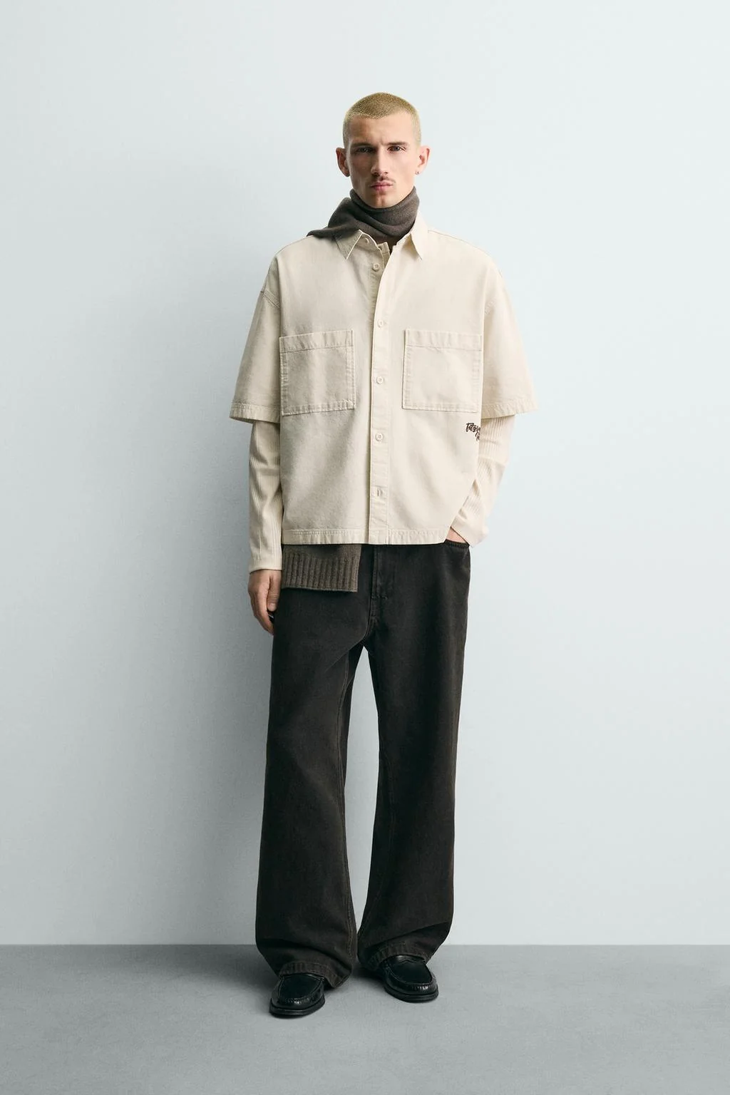 Фактурная рубашка с карманами