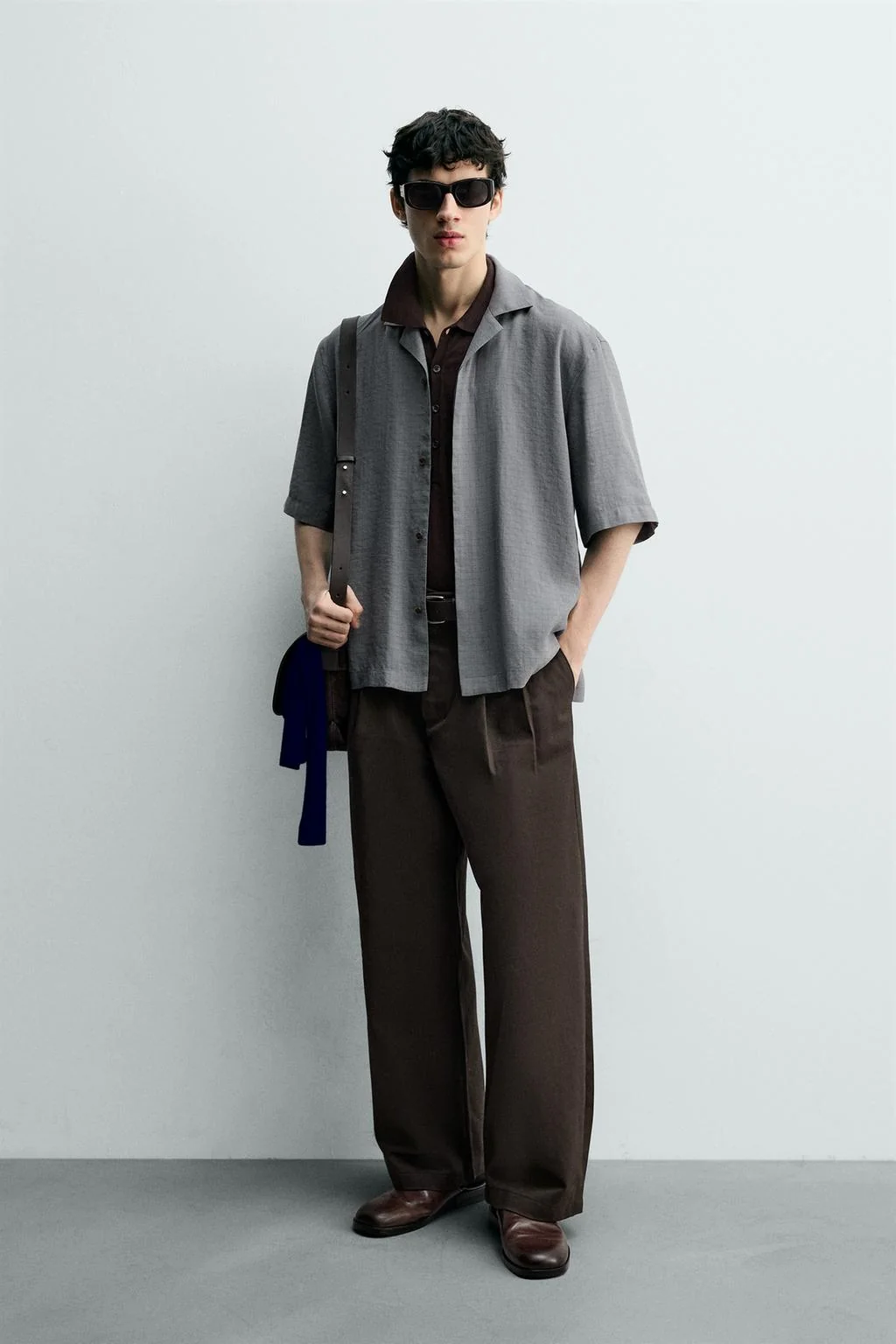 Рубашка в клетку свободного кроя