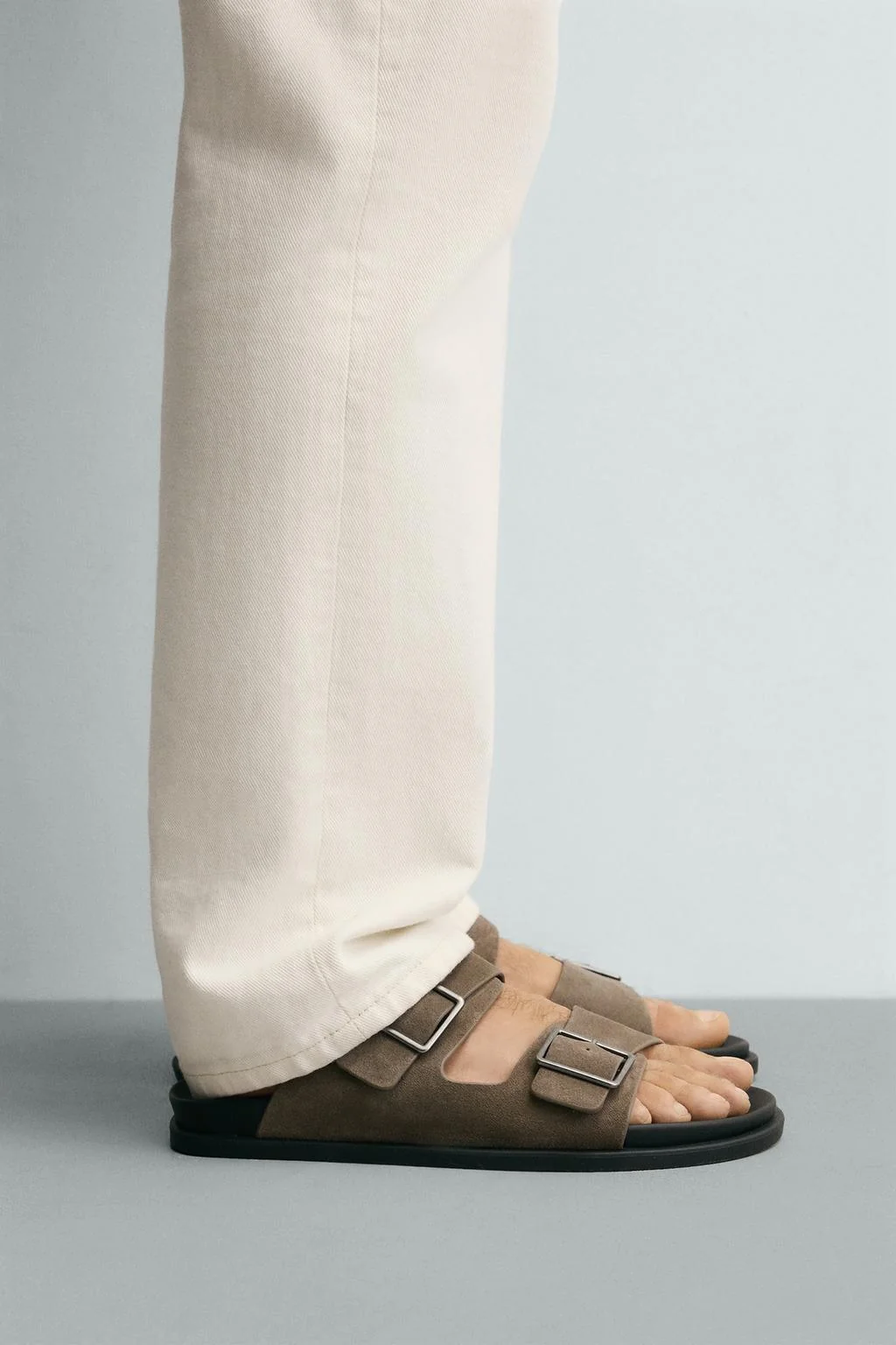 Кожаные сандалии с двойным ремешком