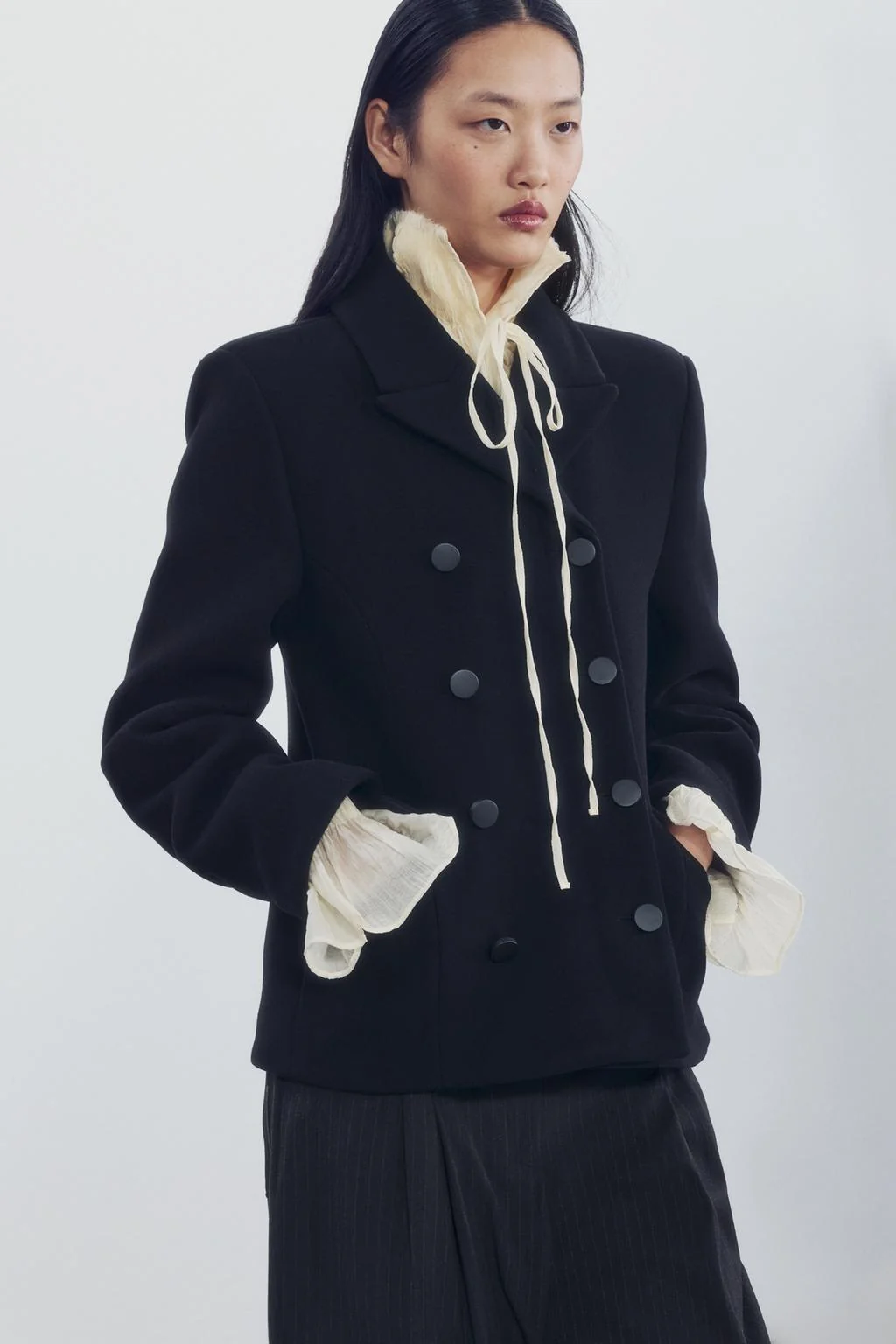 ZW COLLECTION короткое пальто из шерстяной смеси