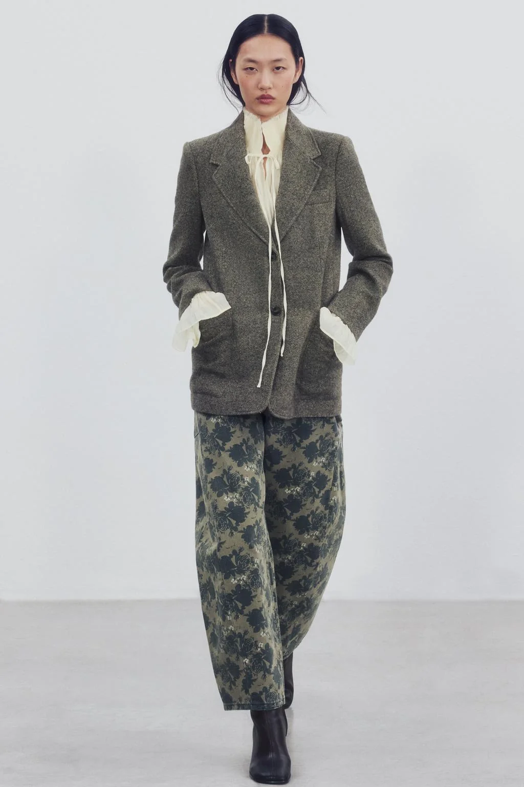 Пиджак из смесовой шерсти прямого кроя ZW Collection