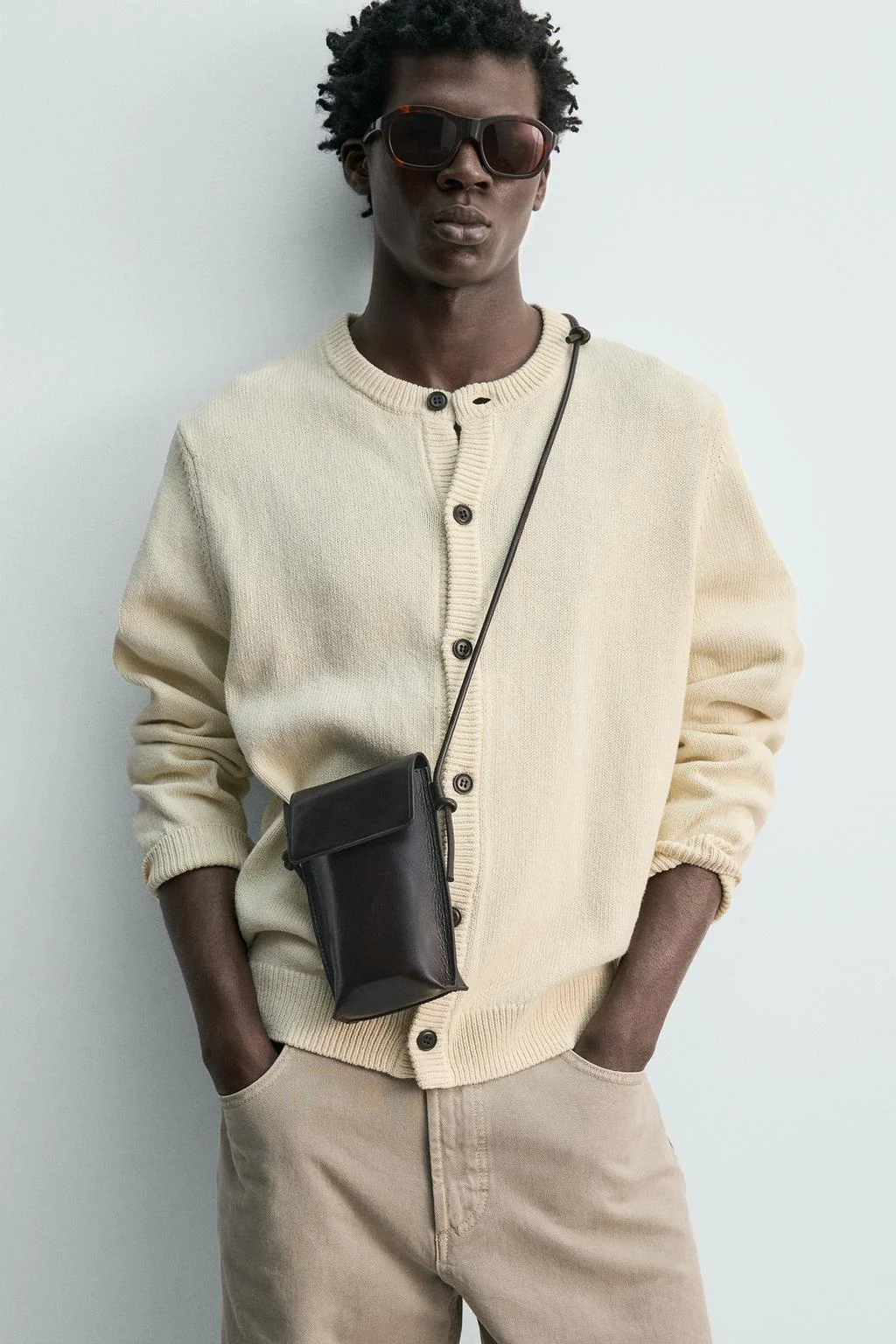 Кожаная сумка через плечо