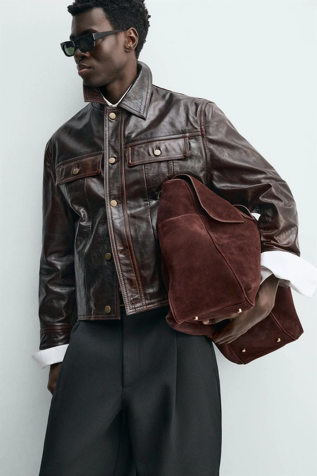 Кожаная сумка через плечо