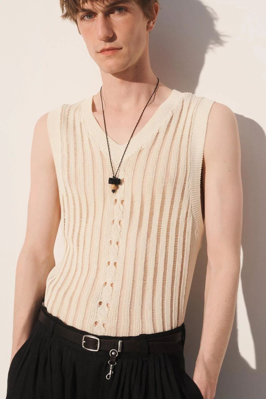 Контрастный кожаный пояс — Ремни