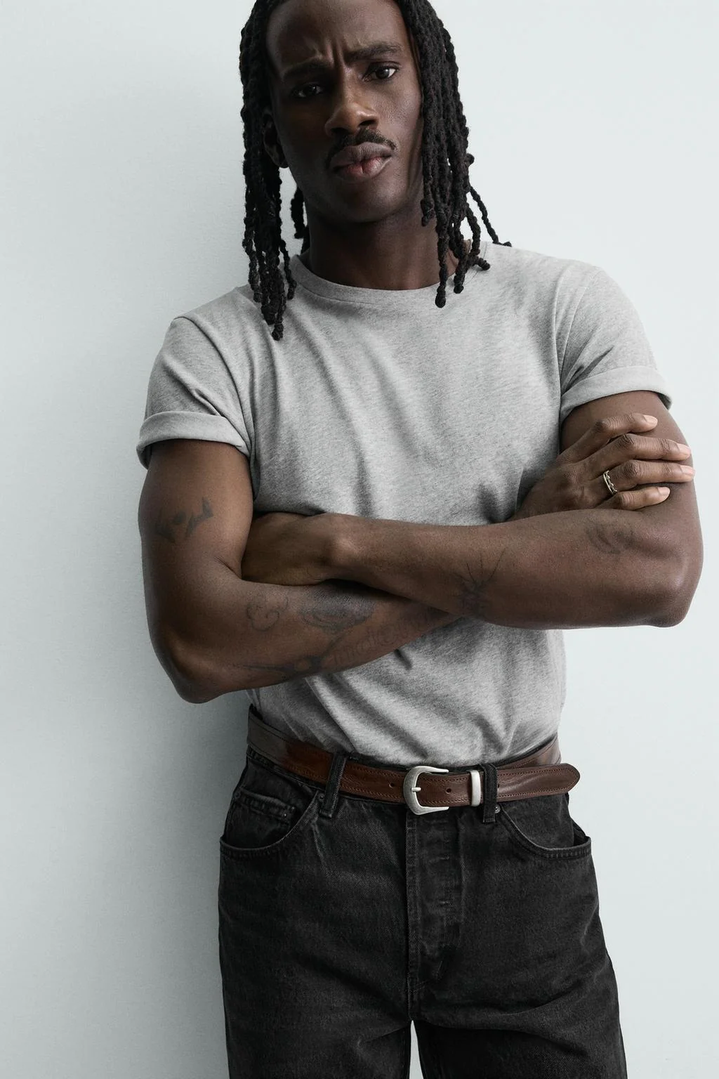 Кожаный пояс с эффектом винтаж