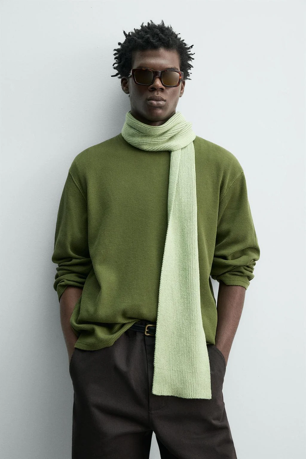 Вязаный шарф из хлопковой смеси — Шарфы