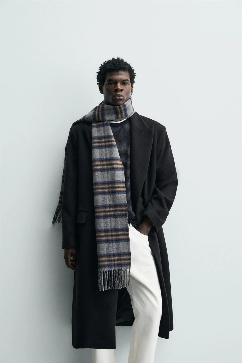 Скомбинированный шарф в клетку — Шарфы