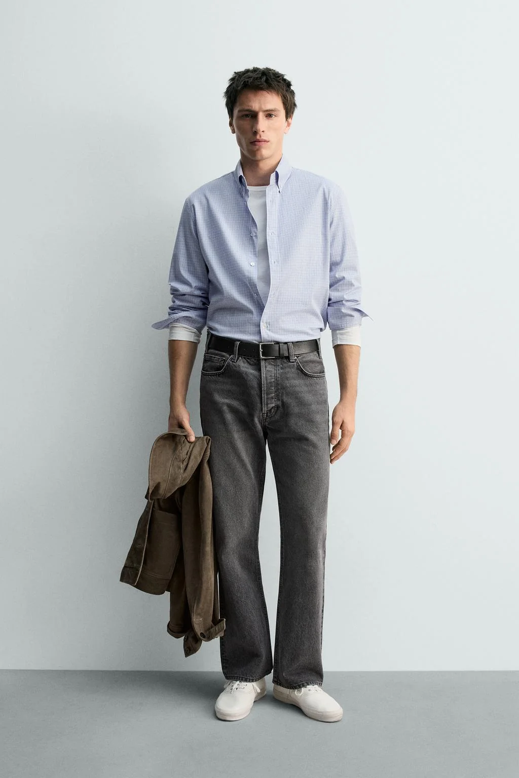 Рубашка свободного кроя в клетку