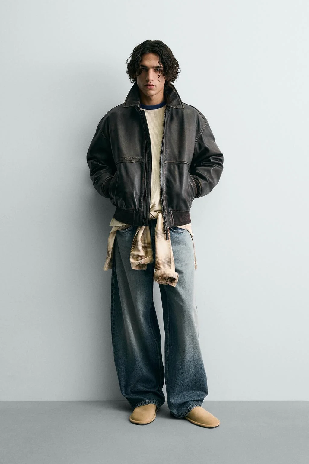 Кожаная куртка-бомбер свободного кроя Ford © — Форд