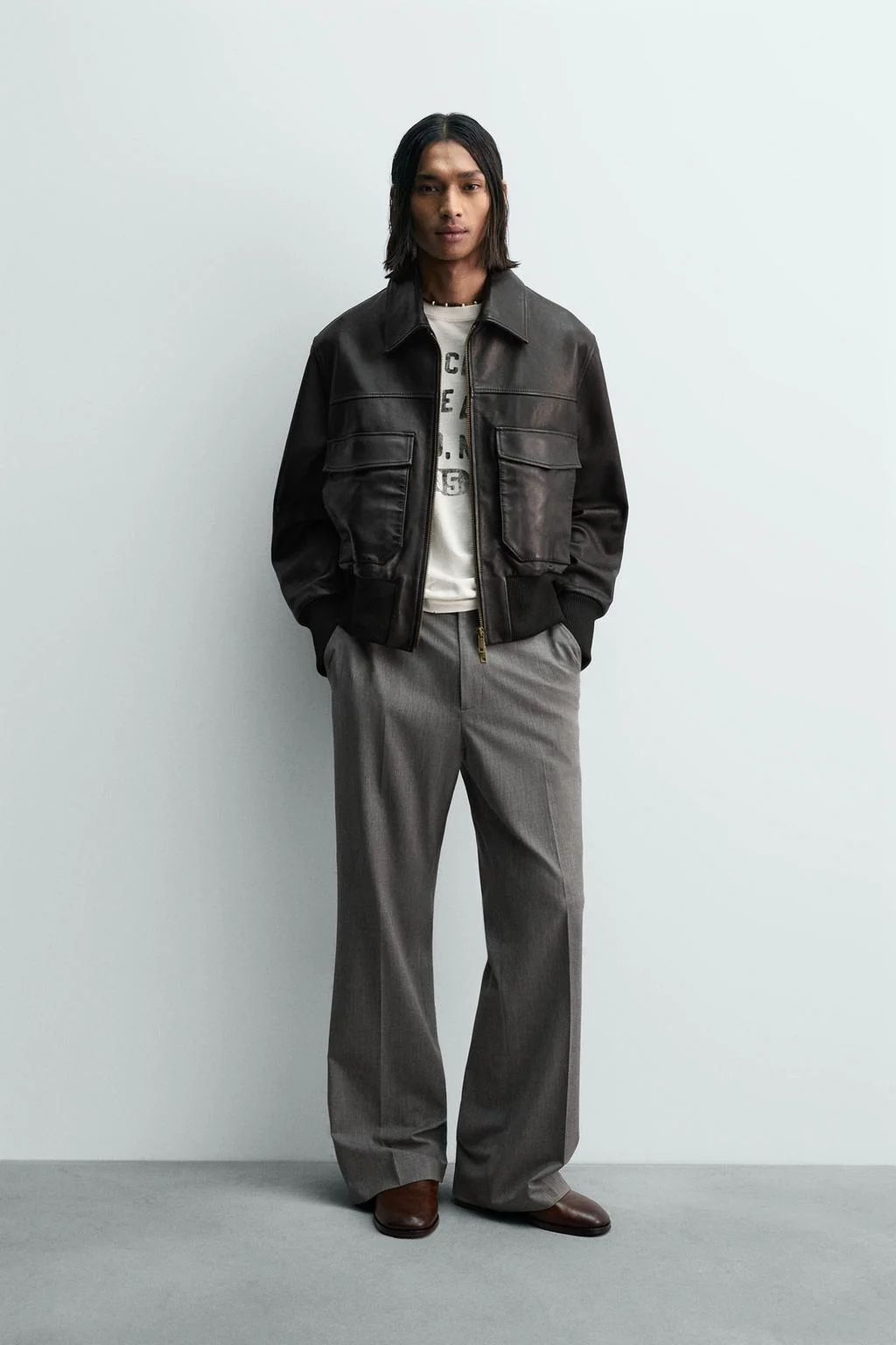 Укороченная куртка из кожи ноппа — Нью-йоркская версия