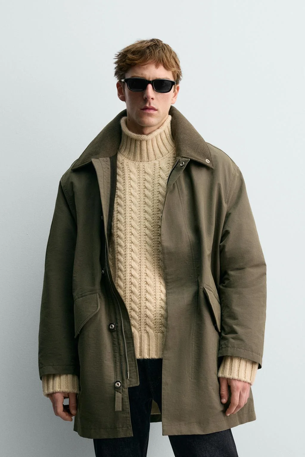 Техническая парка с контрастным воротником Aaron Levine X Zara