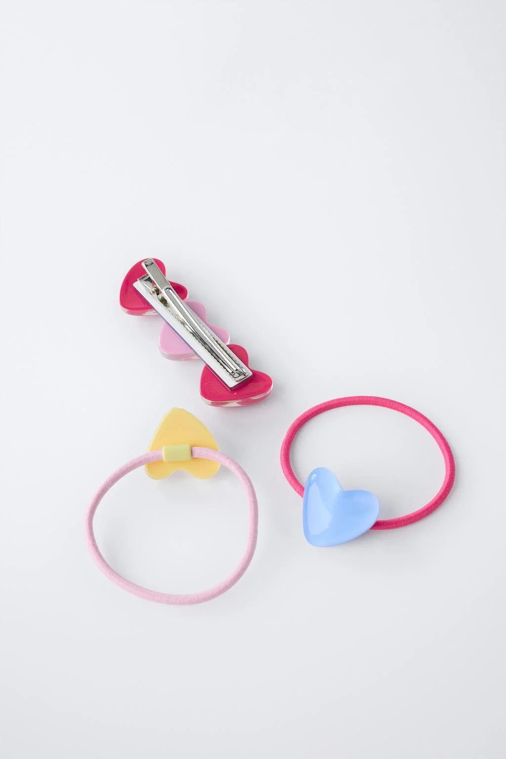 Набор: заколка-сердце и резинки для волос