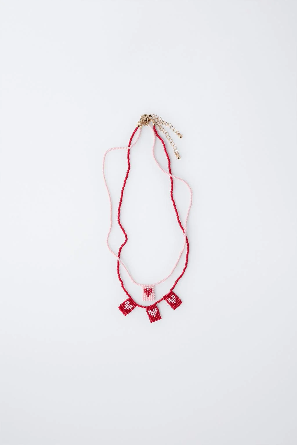 Набор из 2 ожерелий с бисером в форме сердца — Брюски