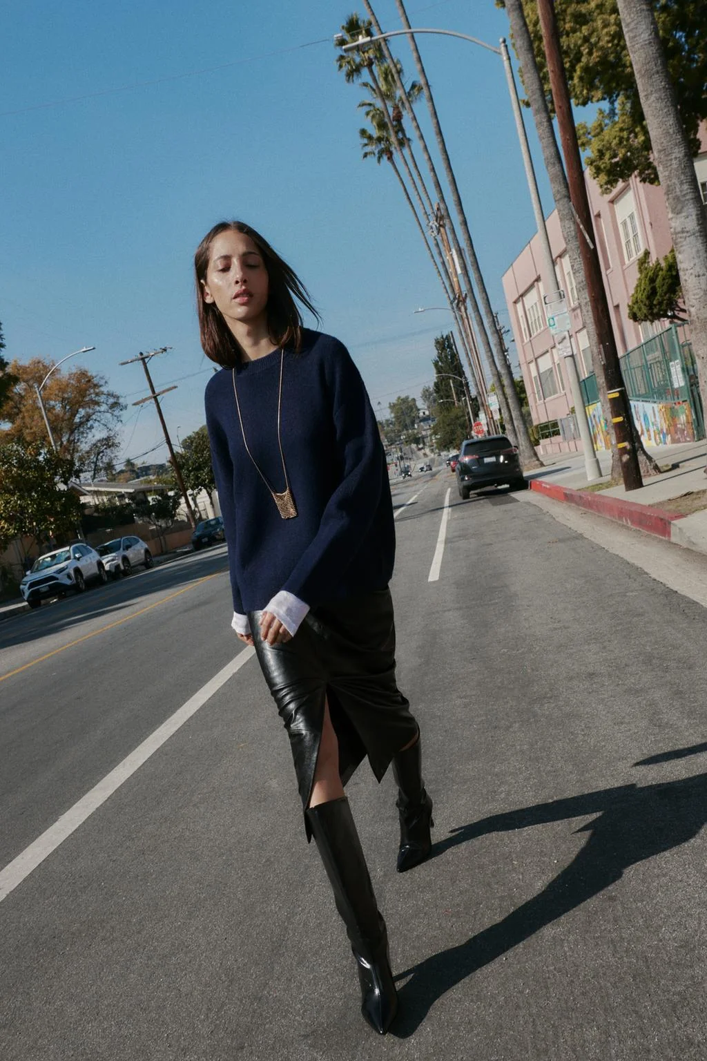 Свитер из гладкого трикотажа