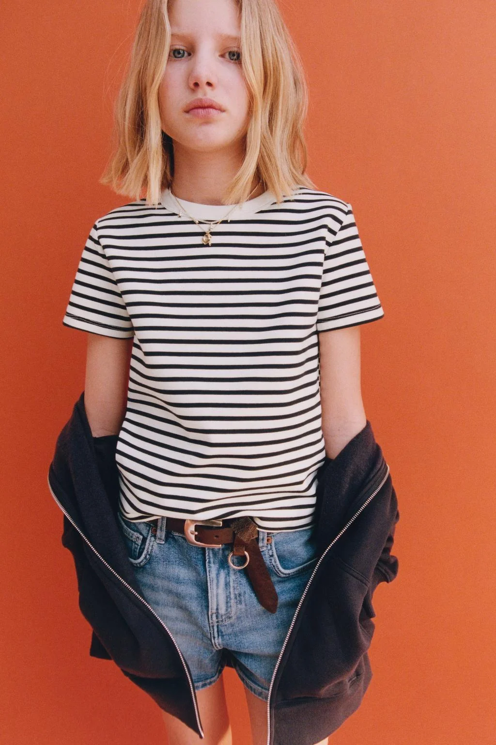 Интерлоковая футболка в полоску