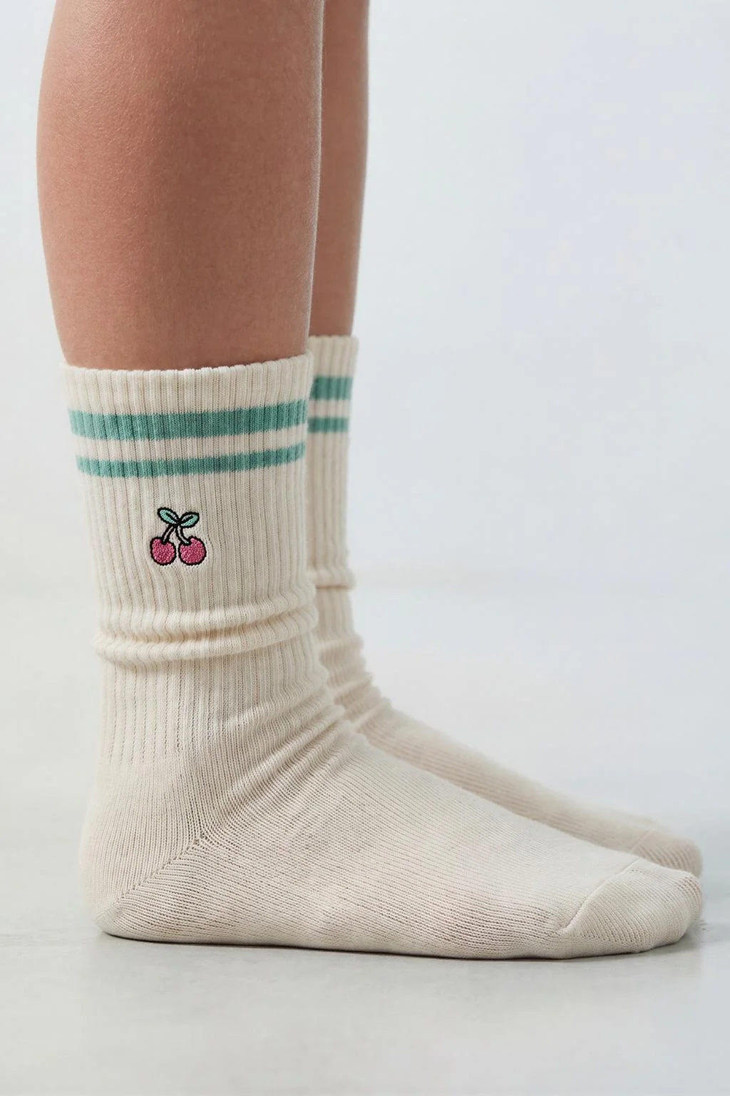 Набор из 2 длинных носков с цветочными полосками