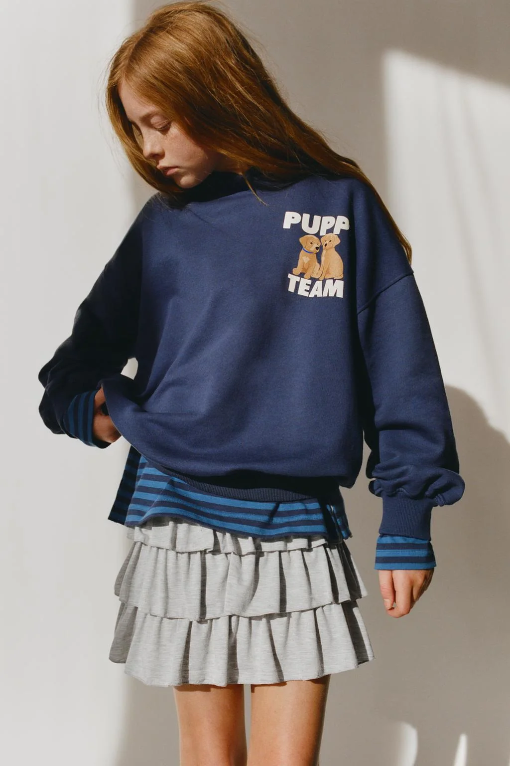 Юбка-шорты бермуды в полоску с оборками