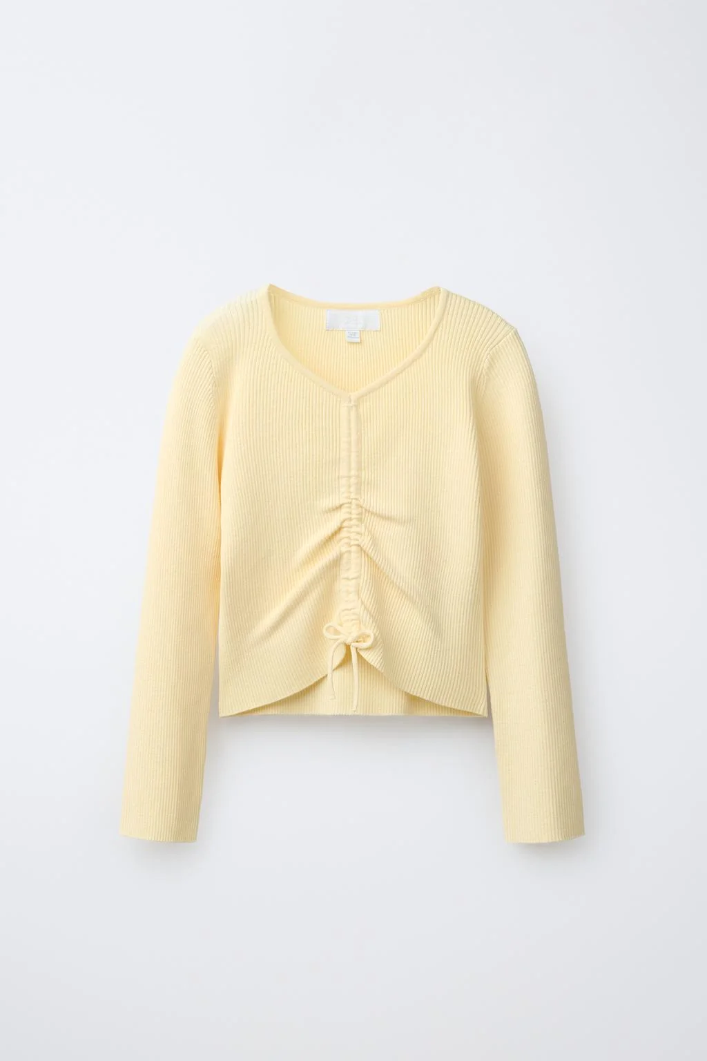 Рубчатый свитер с сборками