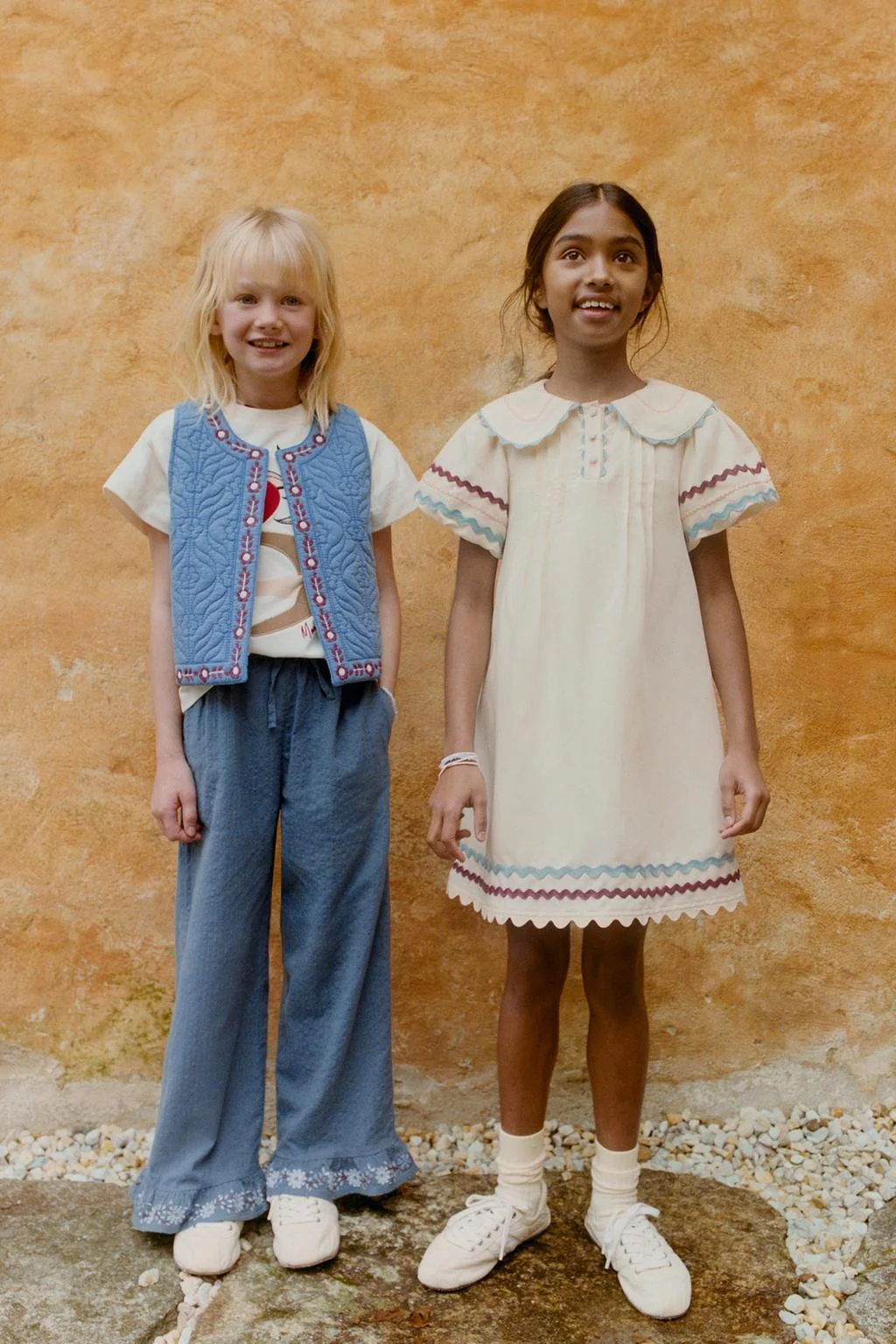 Кюлоты с вышитыми цветами