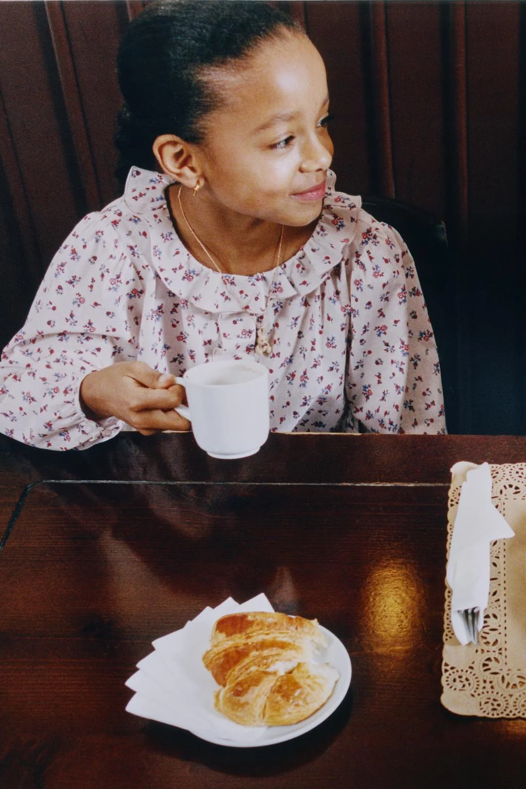 Рубашка цветочный с оборками по краю — Блузки