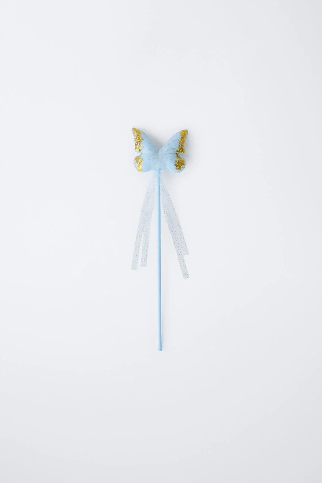 Волшебная палочка бабочка-фея с помпоном из тюля и блёстками