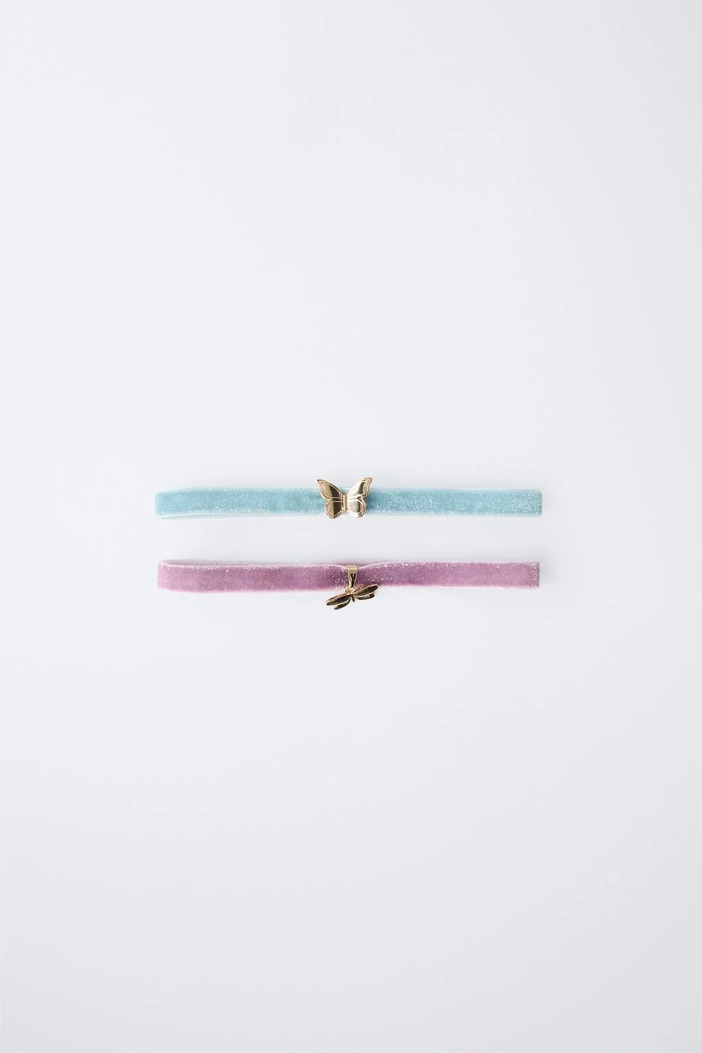 Набор из 2 бархатных чокеров бабочка-фея — Брюски