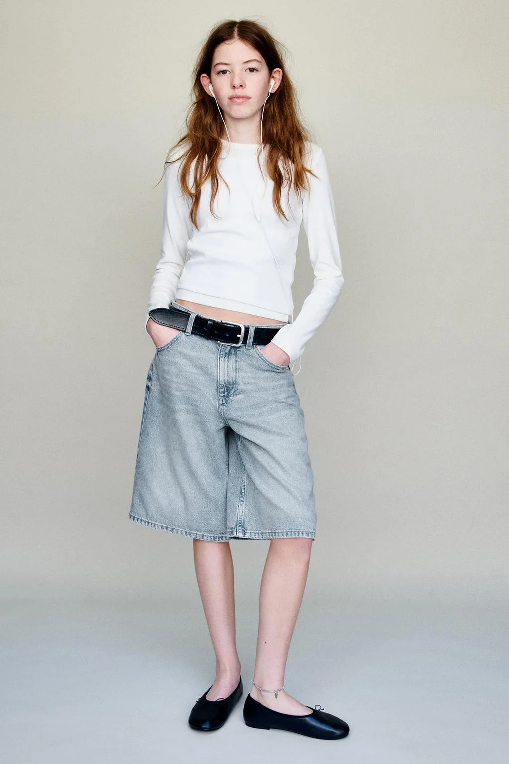 Длинные джинсовые шорты-бермуды