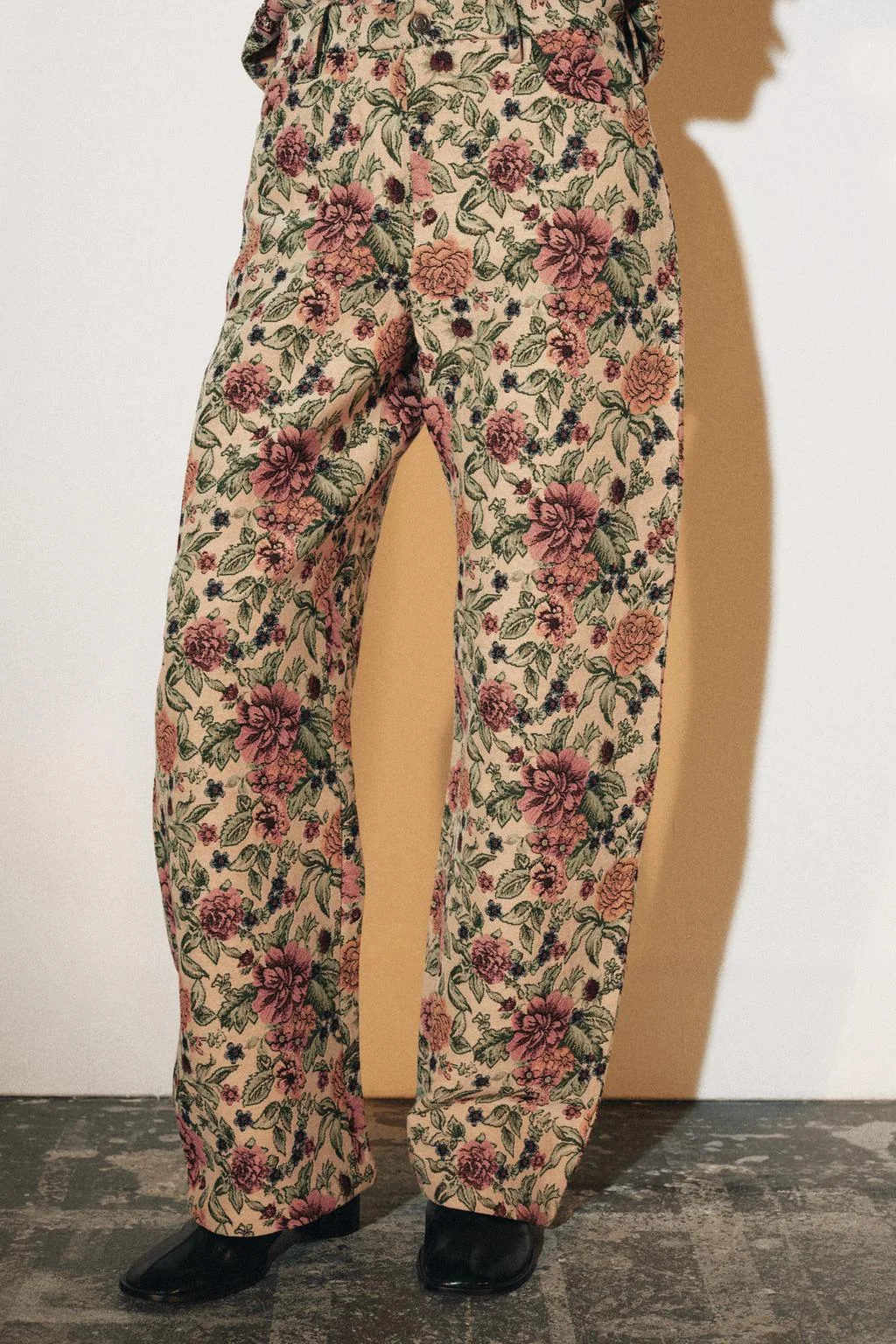 Брюки ZW COLLECTION жаккардовые с цветочным рисунком