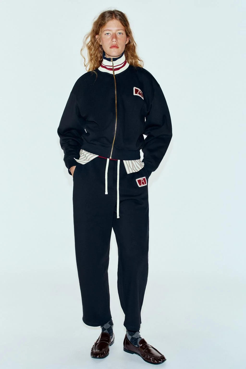 ZA EMBROIDERED PLUSH JACKET