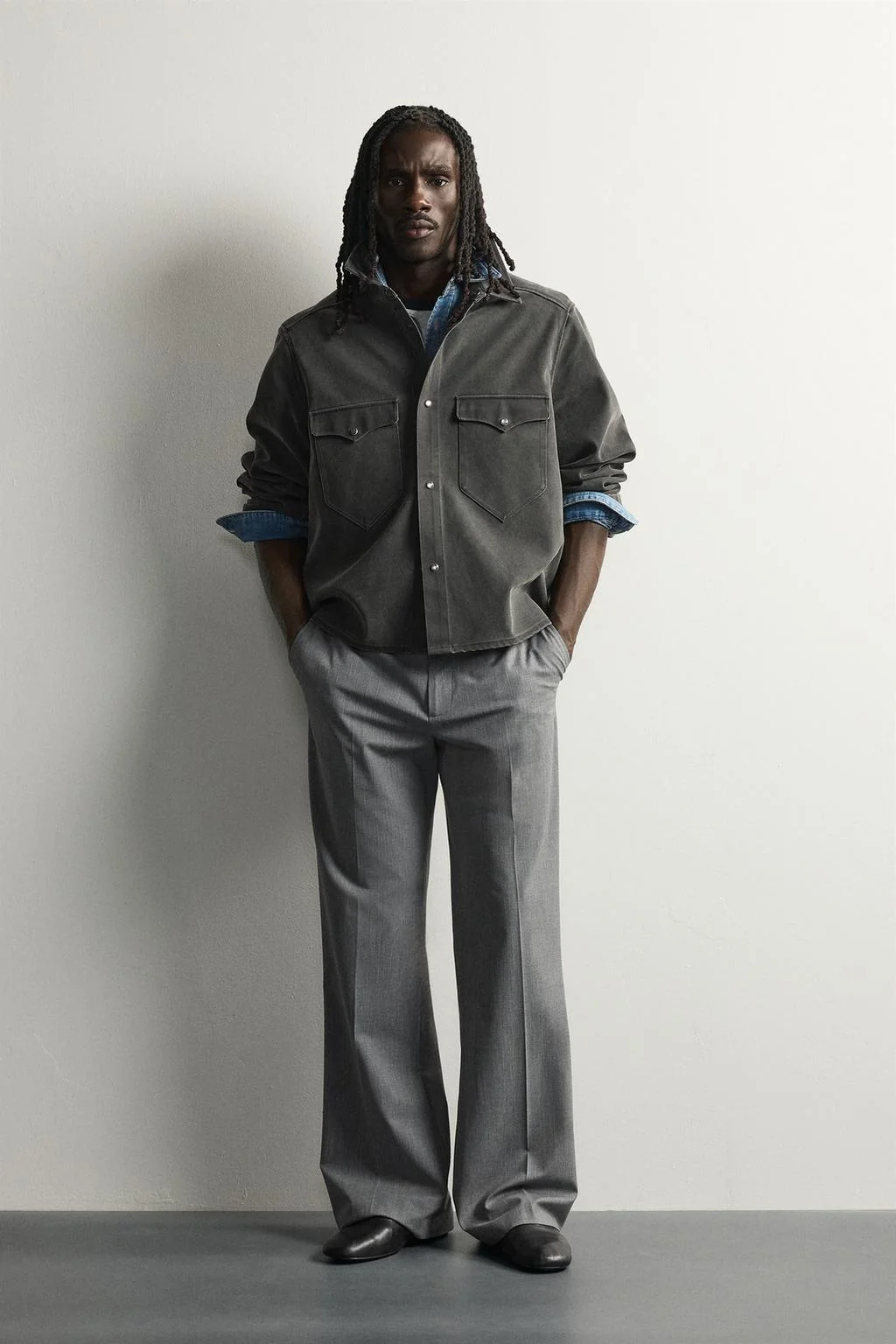 Мытая overshirt из искусственной замши