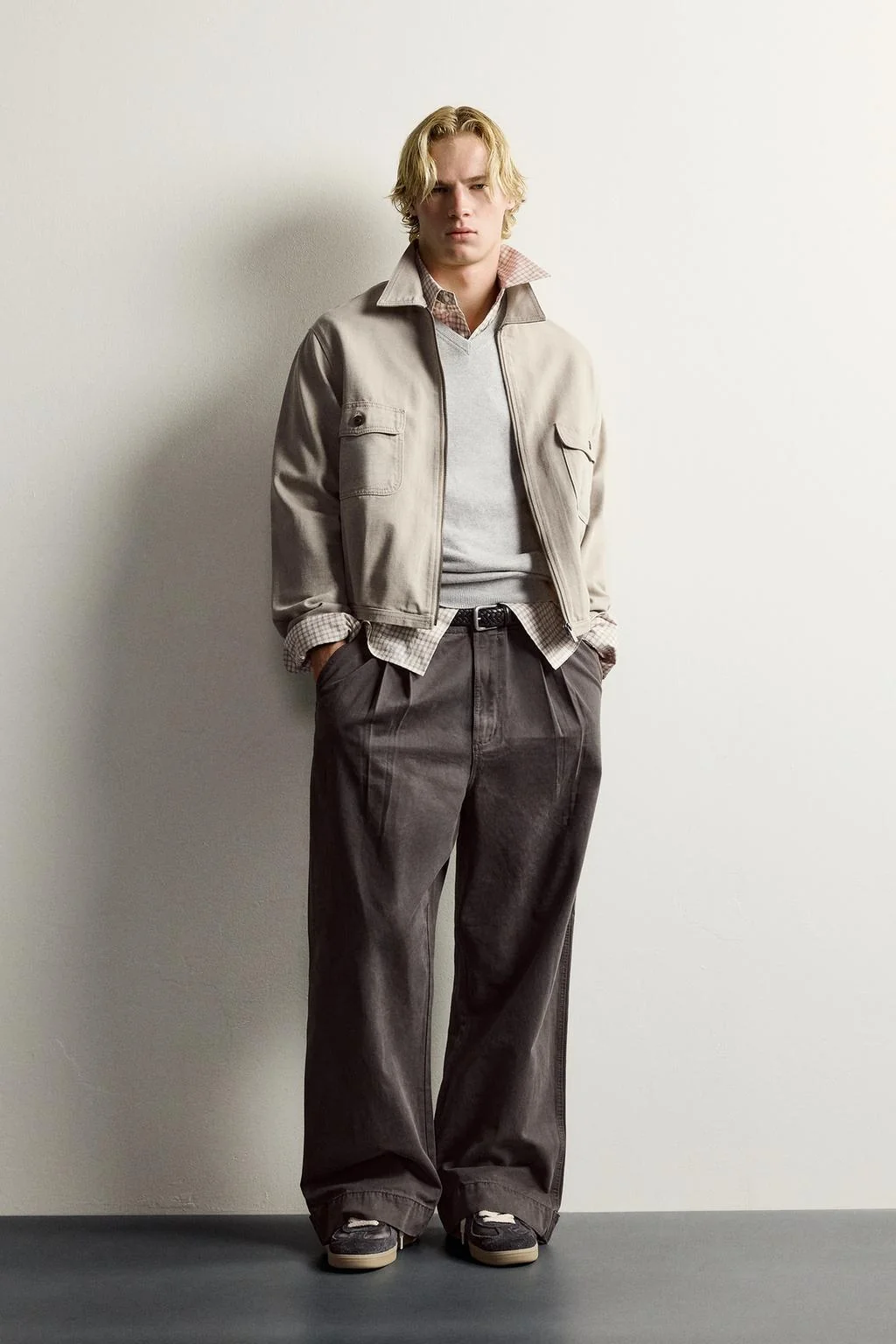 Укороченный overshirt с восковым эффектом