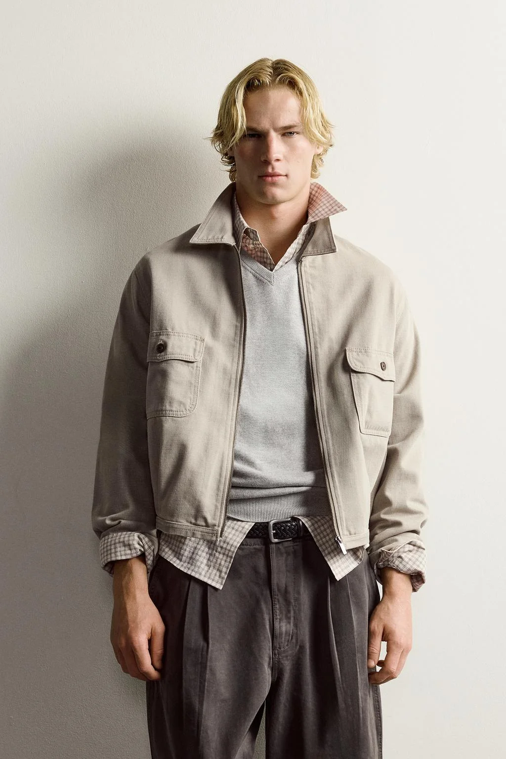 Укороченный overshirt с восковым эффектом
