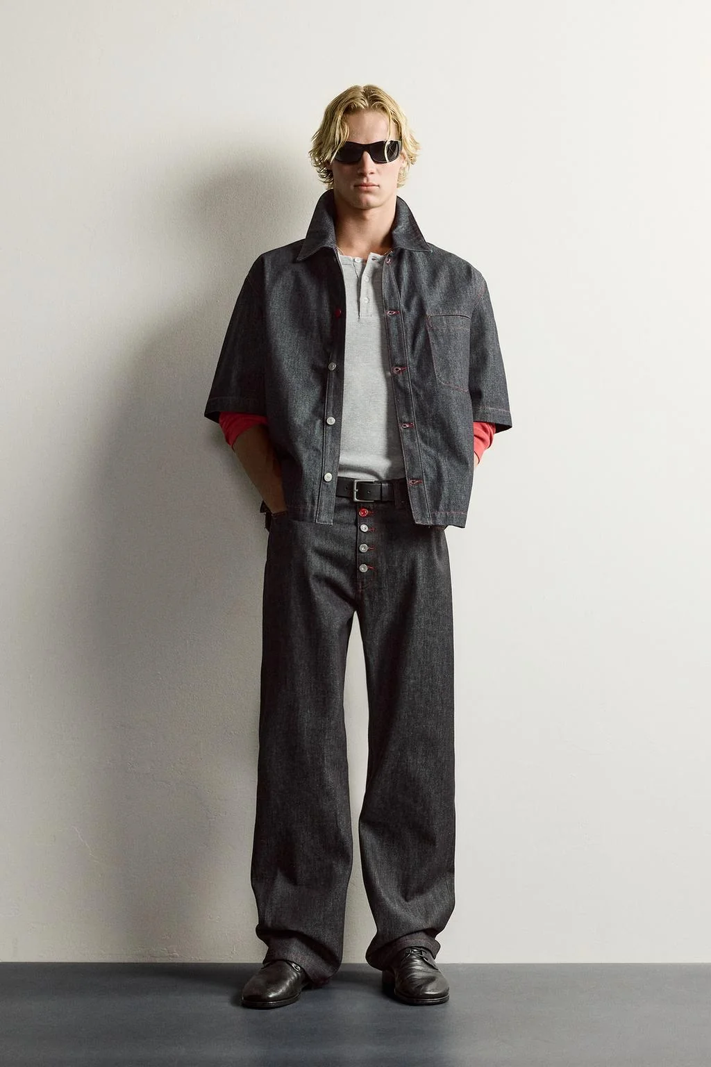Джинсовый overshirt с контрастными пуговицами