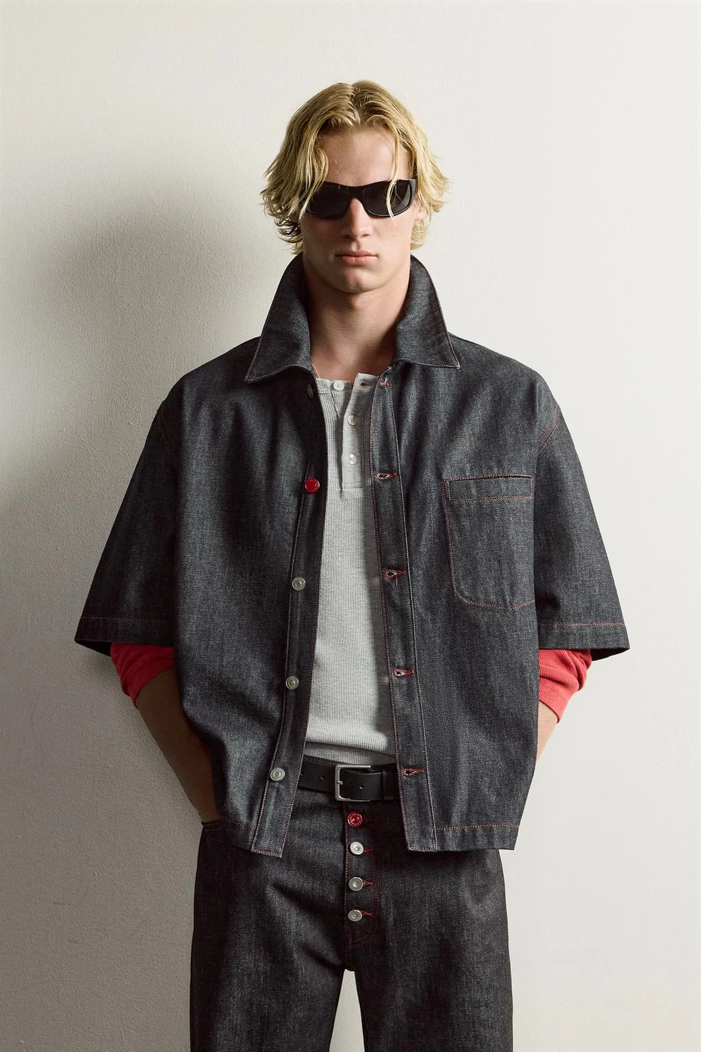Джинсовый overshirt с контрастными пуговицами