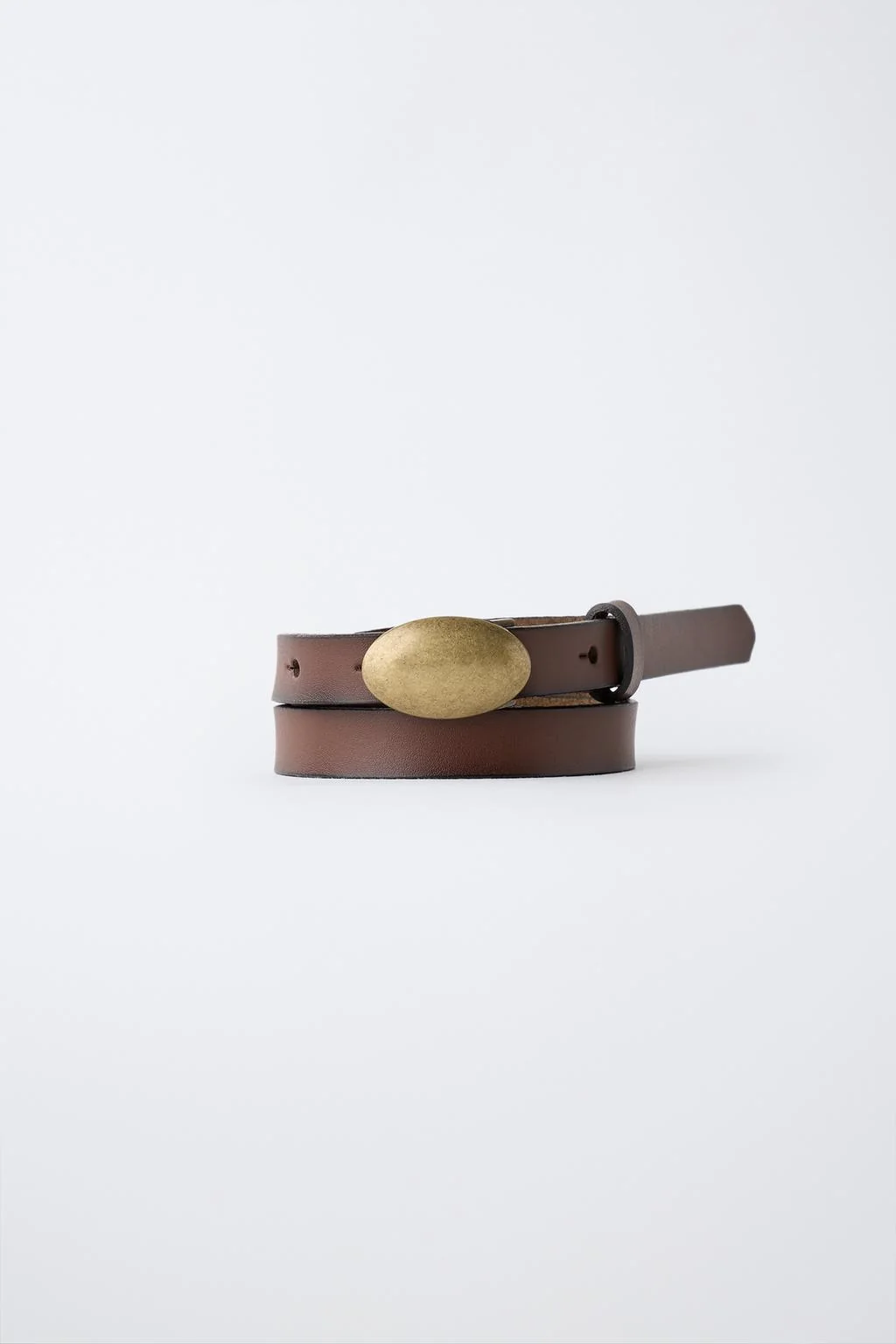 100% leather ремень с овальной пряжкой