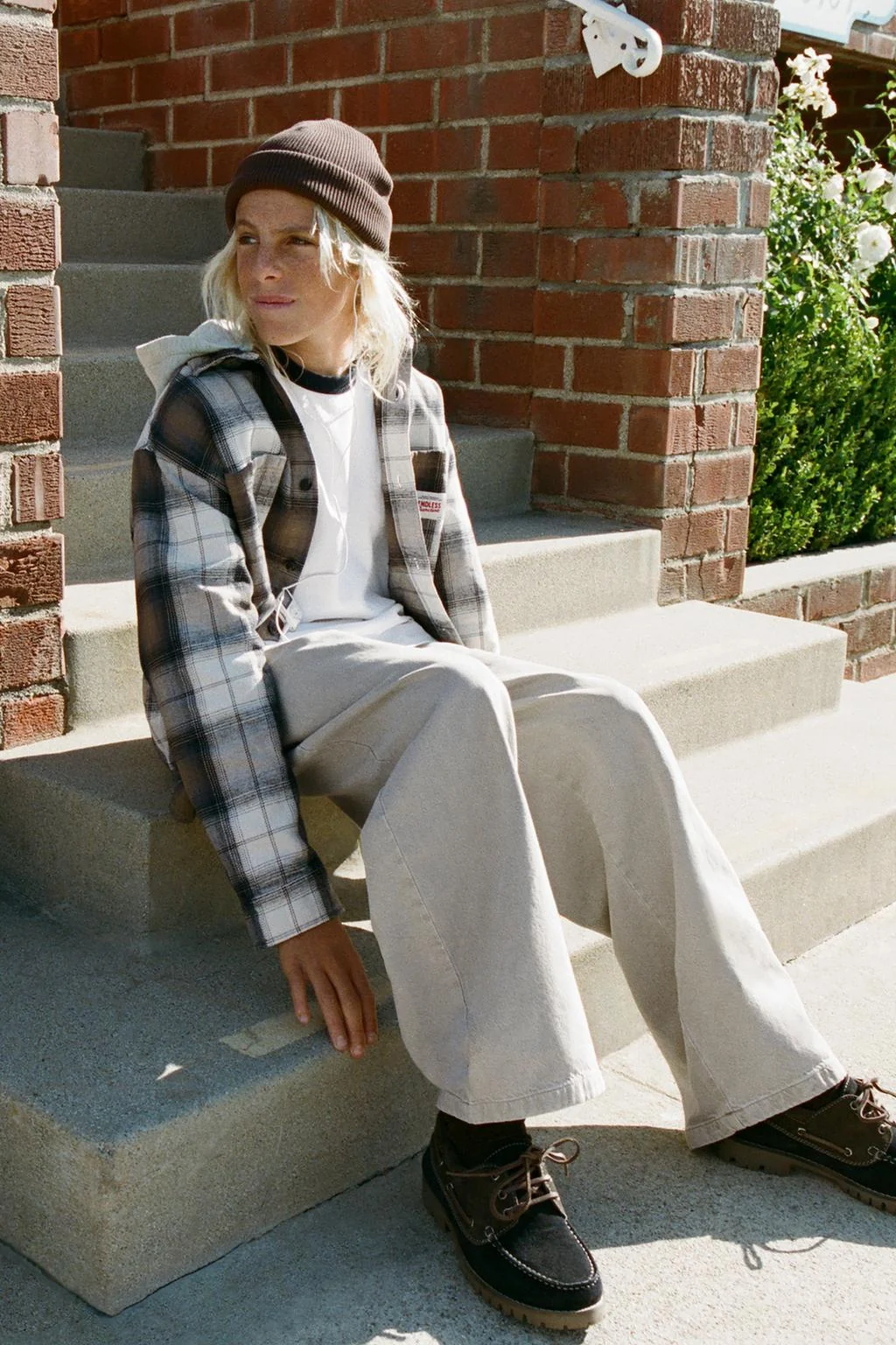 Верхняя рубашка в клетку со съёмным флисовым худи