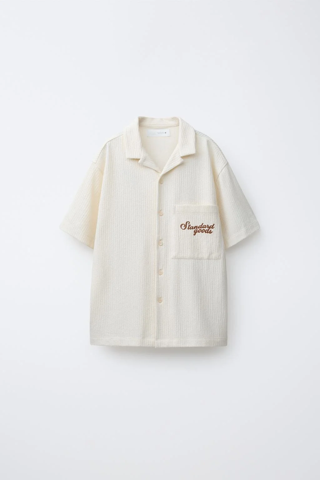 Рубашка с текстурой и слоганом