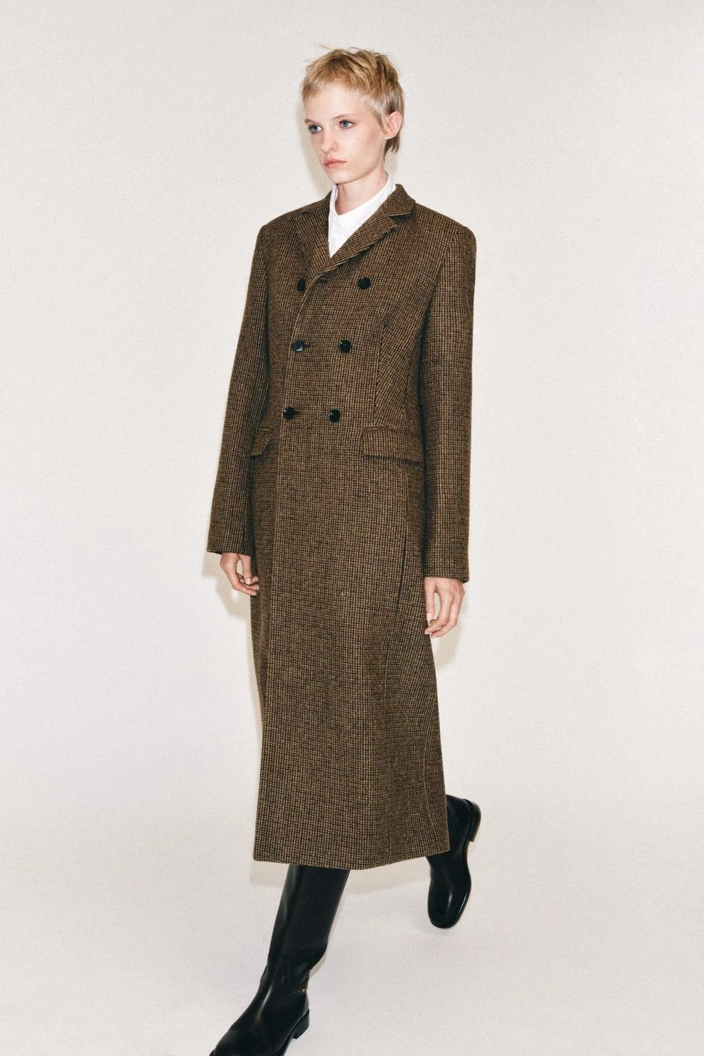 Zw collection пальто в клетку из 100% шерсти