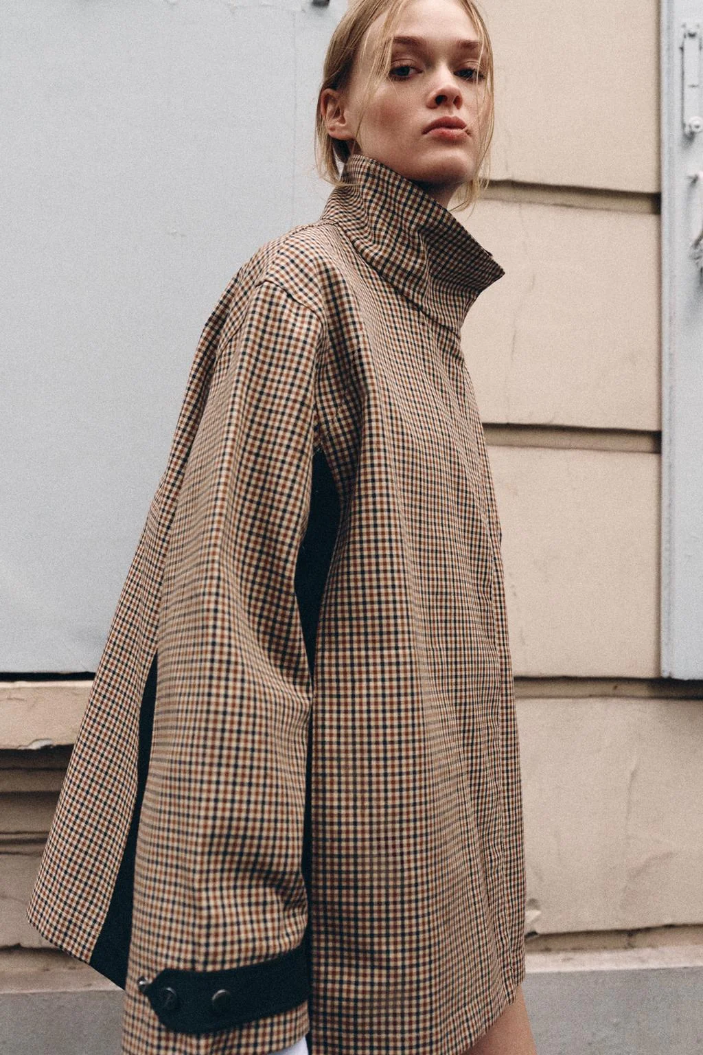 Zw collection короткая парка в клетку