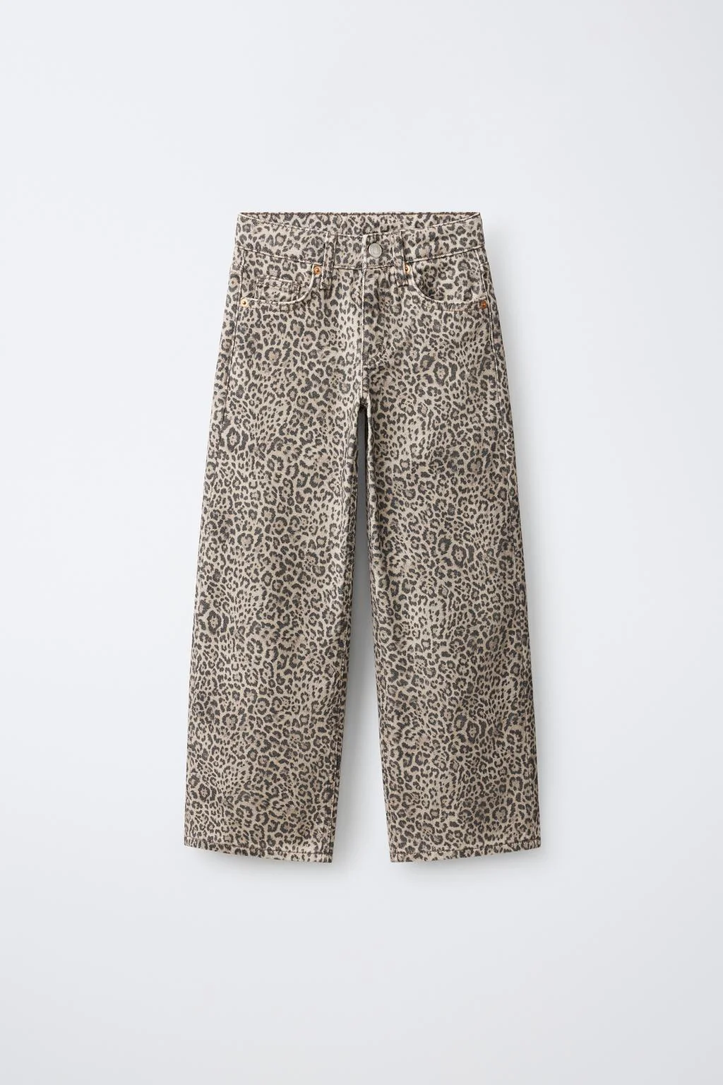 Джинсы свободного кроя с принтом animal print