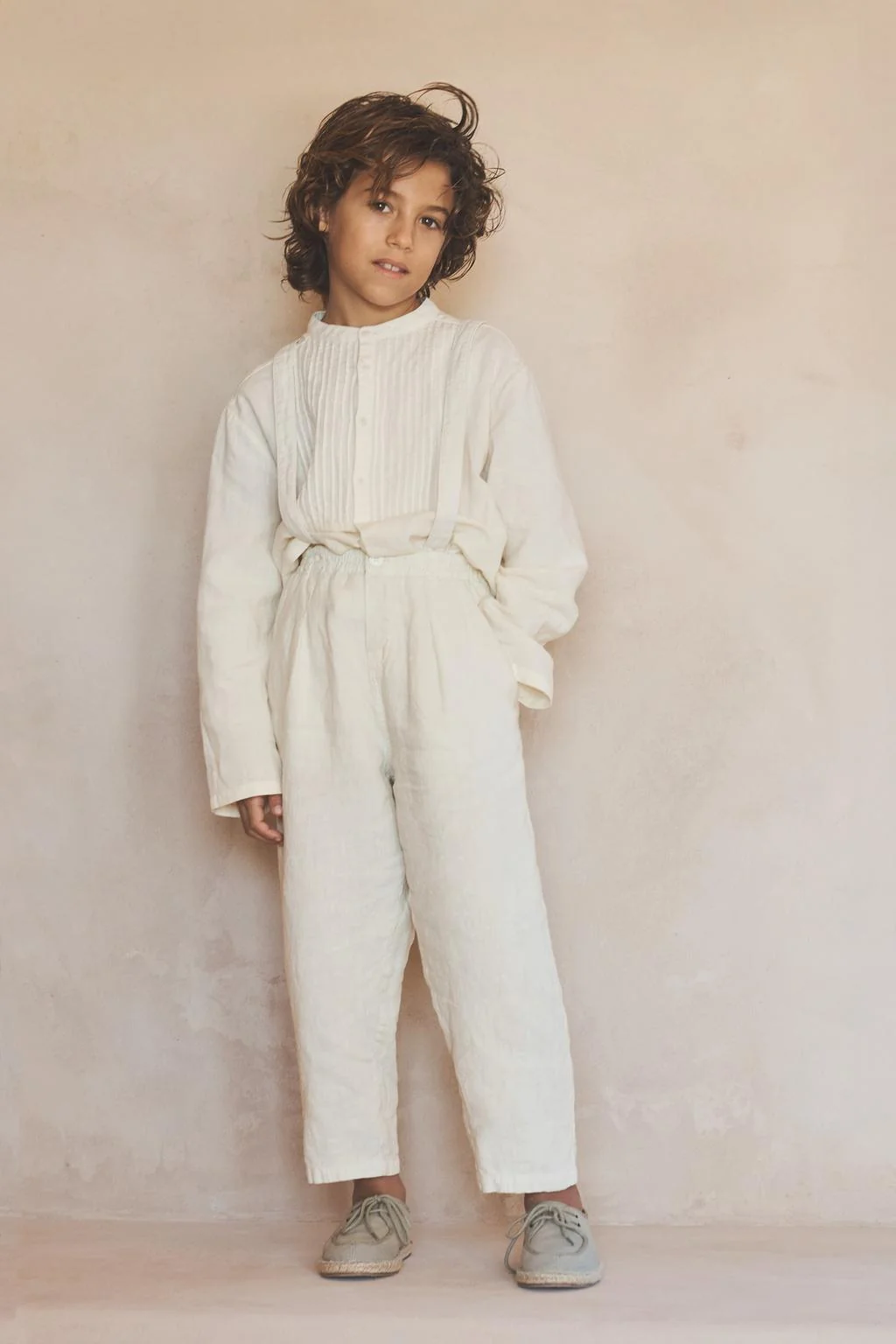 6-10 лет / льняные брюки, лимитированная серия, 100% лён, со съёмными подтяжками — Коллекция